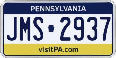 PA license plate JMS2937