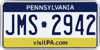 PA license plate JMS2942