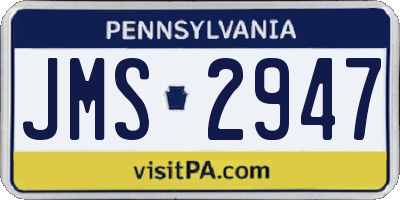 PA license plate JMS2947