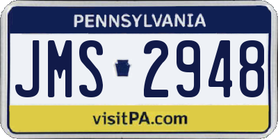 PA license plate JMS2948
