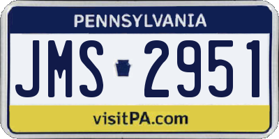 PA license plate JMS2951