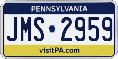PA license plate JMS2959