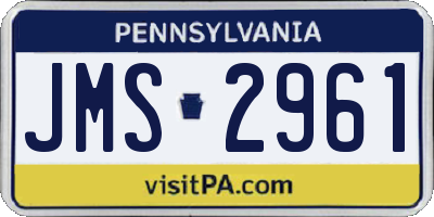 PA license plate JMS2961