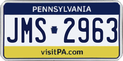 PA license plate JMS2963