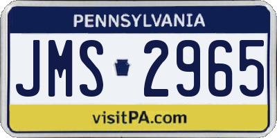 PA license plate JMS2965