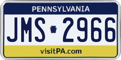 PA license plate JMS2966