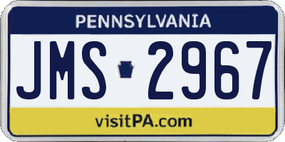 PA license plate JMS2967
