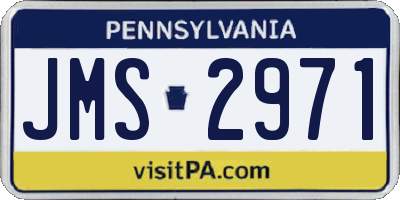 PA license plate JMS2971