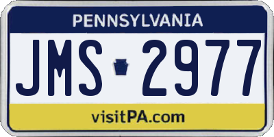 PA license plate JMS2977