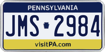 PA license plate JMS2984