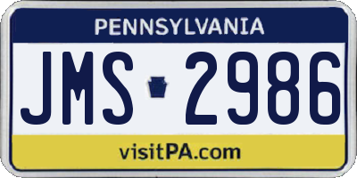 PA license plate JMS2986
