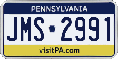PA license plate JMS2991