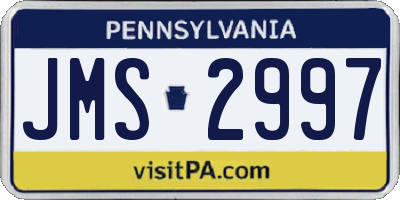 PA license plate JMS2997