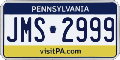 PA license plate JMS2999