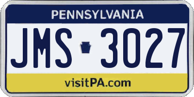 PA license plate JMS3027