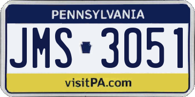 PA license plate JMS3051