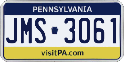 PA license plate JMS3061
