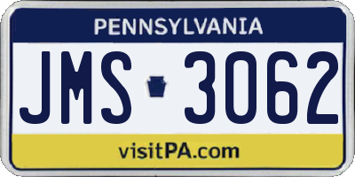 PA license plate JMS3062