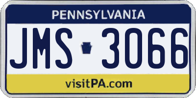 PA license plate JMS3066