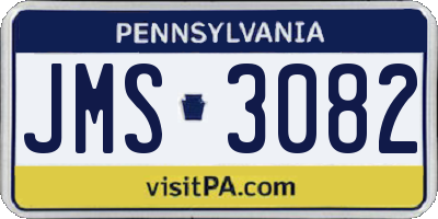 PA license plate JMS3082