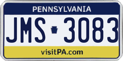 PA license plate JMS3083