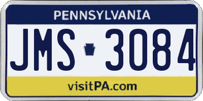 PA license plate JMS3084