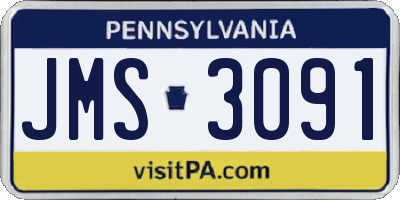 PA license plate JMS3091