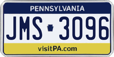 PA license plate JMS3096