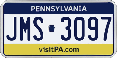 PA license plate JMS3097