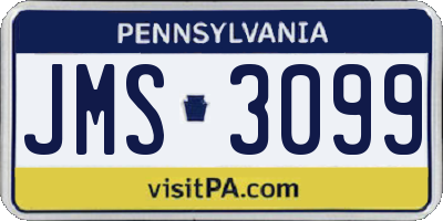 PA license plate JMS3099