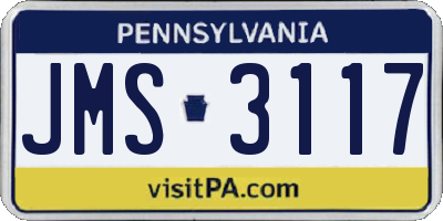 PA license plate JMS3117