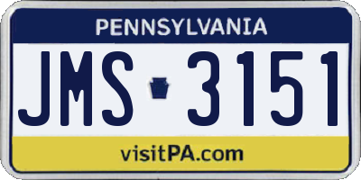 PA license plate JMS3151
