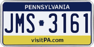 PA license plate JMS3161