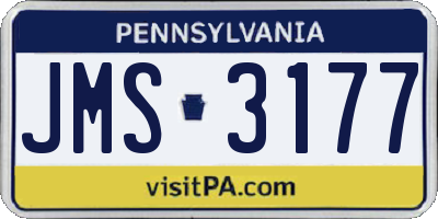 PA license plate JMS3177