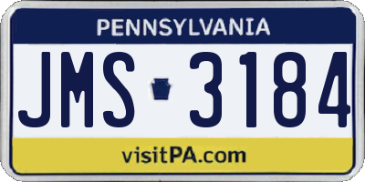 PA license plate JMS3184