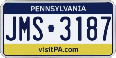 PA license plate JMS3187