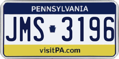 PA license plate JMS3196