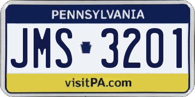 PA license plate JMS3201