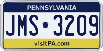 PA license plate JMS3209