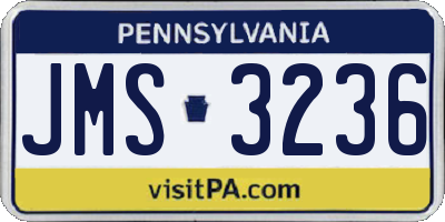 PA license plate JMS3236