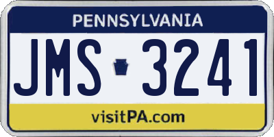 PA license plate JMS3241
