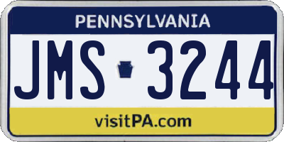 PA license plate JMS3244