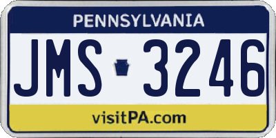 PA license plate JMS3246