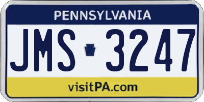 PA license plate JMS3247
