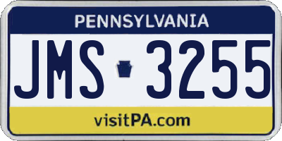 PA license plate JMS3255