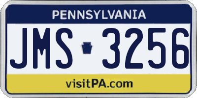 PA license plate JMS3256