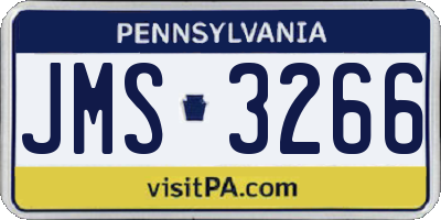 PA license plate JMS3266