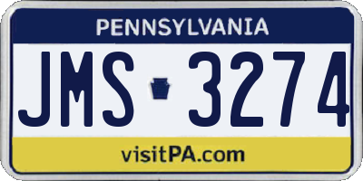 PA license plate JMS3274