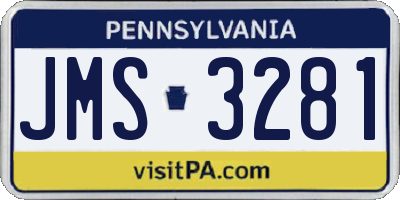PA license plate JMS3281