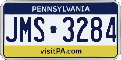 PA license plate JMS3284